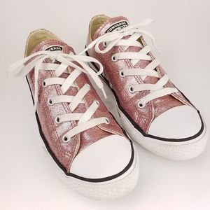 Converse CT All Star Ox Rose Gold Glitter Sneakers